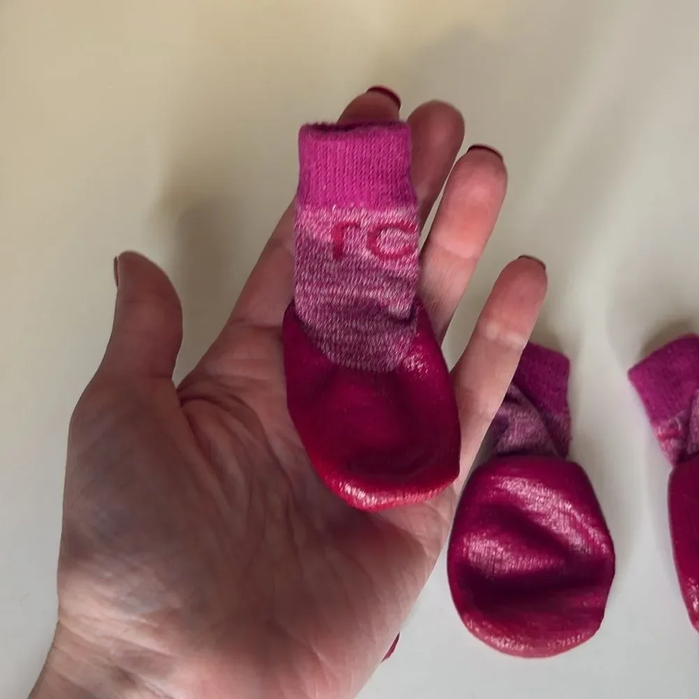 Hot Pink PAWK anti slip dog socks boot booties slippers Size Extra Small